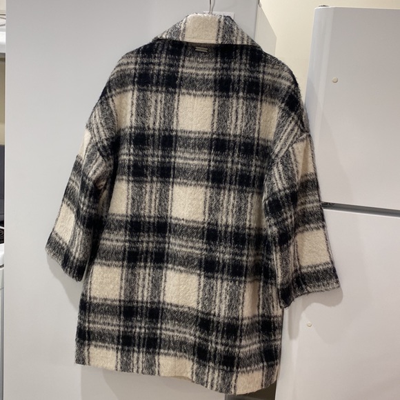 **NWOT ** Pink Tartan Plaid Double Breasted Coat - Picture 10 of 17